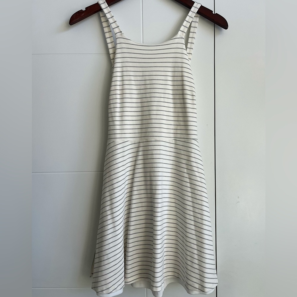 Lulu’s Striped White and Gray Women's Summer Dress